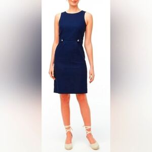 J. Crew Navy Sheath Dress w/ Waist Tabs NWT 12